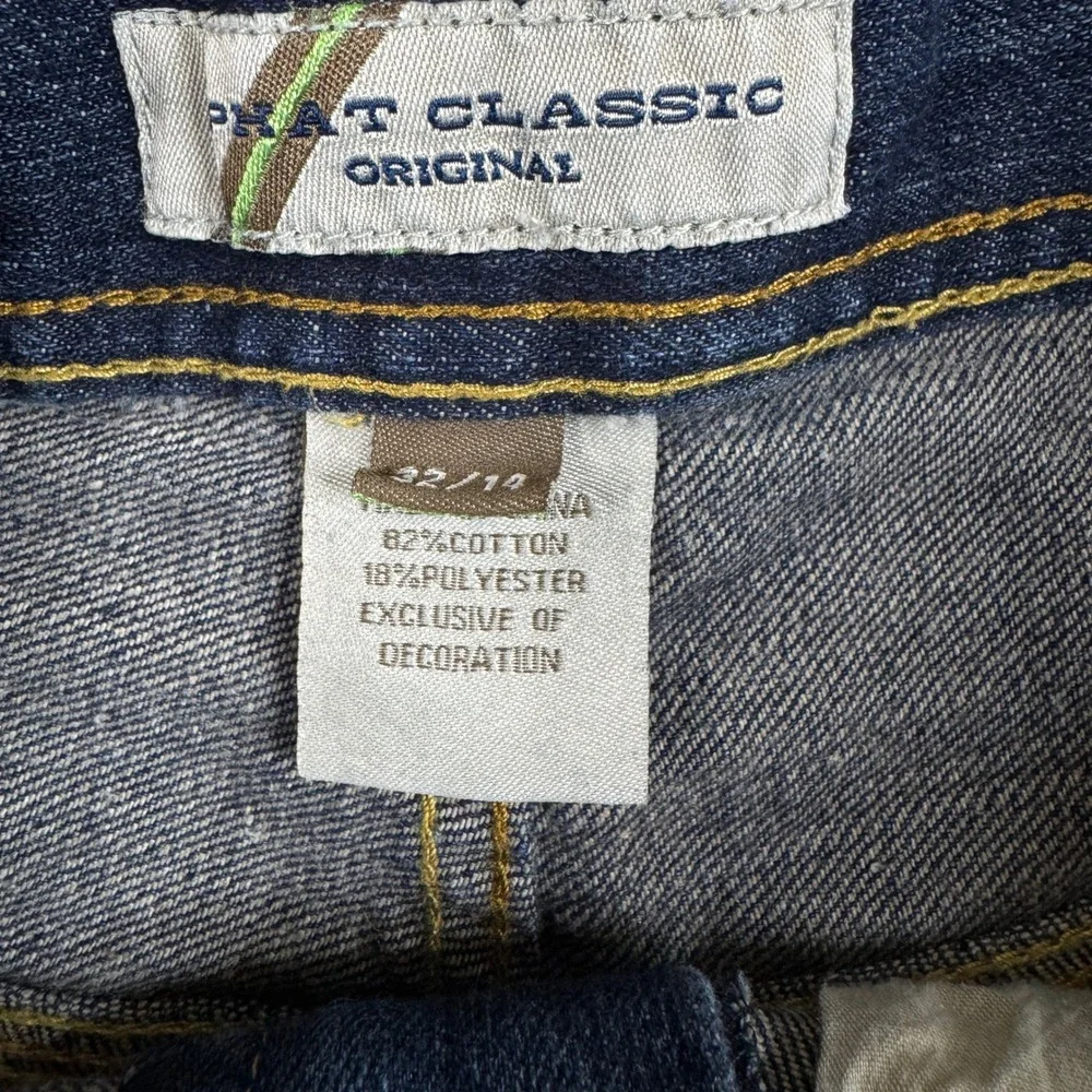 Phat Classic Original Mens Dark Wash Denim Carpenter Shorts Size 32 Indigo Y2K - Picture 4 of 9